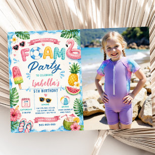 Invitación Foto de fiesta de cumpleaños de espuma de verano