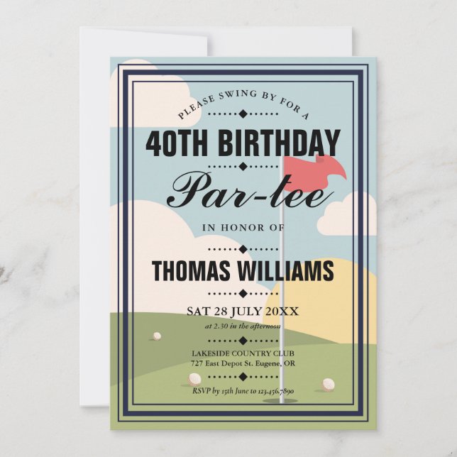 Invitación Foto de fiesta de cumpleaños de golf (Anverso)