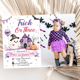 Invitación Foto de fiesta de cumpleaños de Halloween Trick or