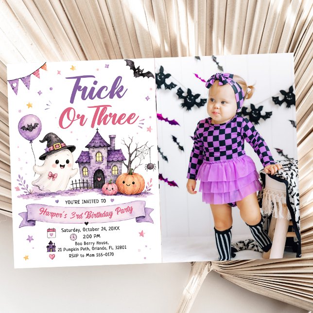 Invitación Foto de fiesta de cumpleaños de Halloween Trick or (Subido por el creador)