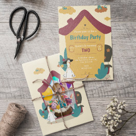 Invitación Foto de Fiesta de cumpleaños de los niños de la ca