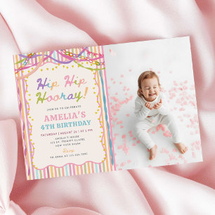 Invitación Foto de fiesta de cumpleaños de niña caprichosa y