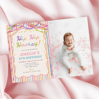 Invitación Foto de fiesta de cumpleaños de niña caprichosa y