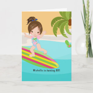 Invitación Foto de fiesta de cumpleaños de niña en la playa d