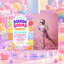 Foto de fiesta de cumpleaños de niña Squishy arcoí