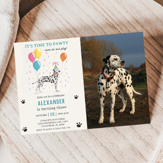 Invitación Foto de fiesta de cumpleaños de perro travieso de 