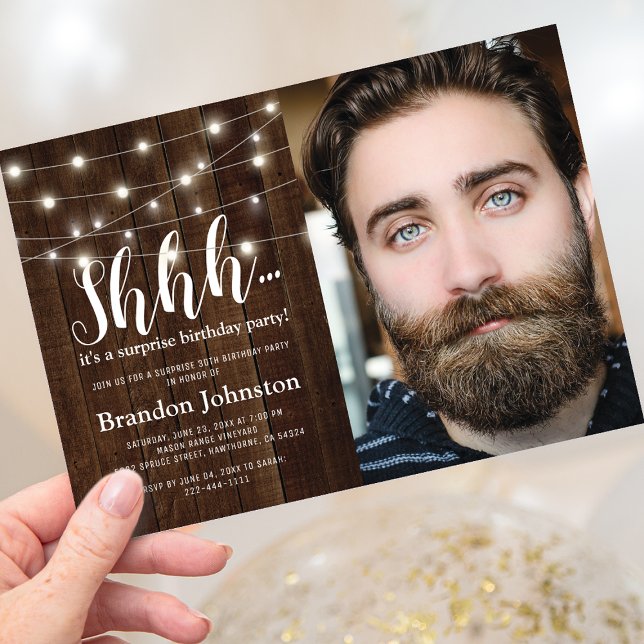 Invitación Foto de fiesta de cumpleaños de sorpresa para adul (Subido por el creador)