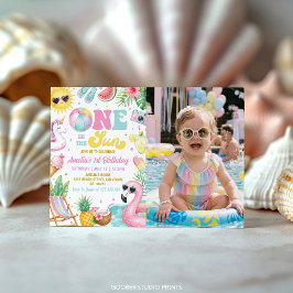 Invitación Foto de fiesta de cumpleaños de verano junto a la