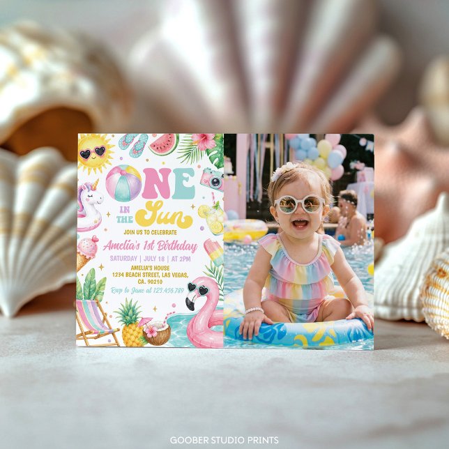 Invitación Foto de fiesta de cumpleaños de verano junto a la  (Subido por el creador)