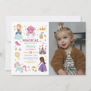 Invitación Foto de fiesta de cumpleaños del castillo de la pr
