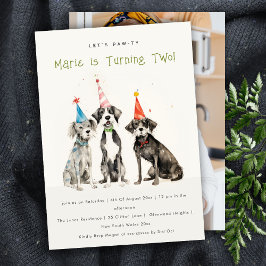 Invitación Foto de fiesta de cumpleaños del perro de la Moda