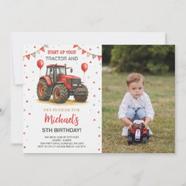 Invitación Foto de fiesta de cumpleaños del tema del Tractor
