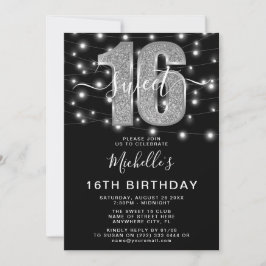 Invitación Foto de fiesta de cumpleaños 'Dulces 16' moderna