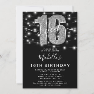Invitación Foto de fiesta de cumpleaños 'Dulces 16' moderna
