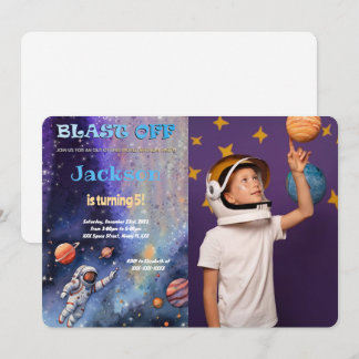 Invitación Foto de fiesta de cumpleaños en el espacio exterio