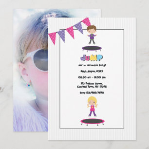Invitación Foto de fiesta de cumpleaños en trampolín