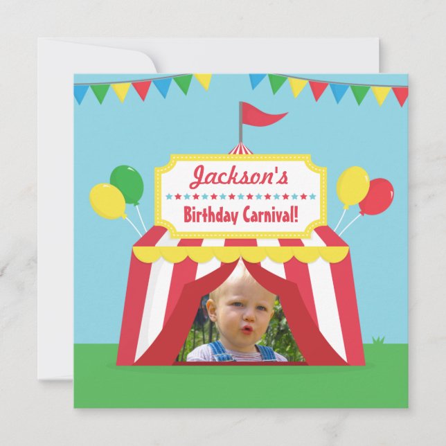 Invitación Foto de fiesta de cumpleaños infantil con tema de  (Anverso)