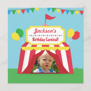 Invitación Foto de fiesta de cumpleaños infantil con tema de 