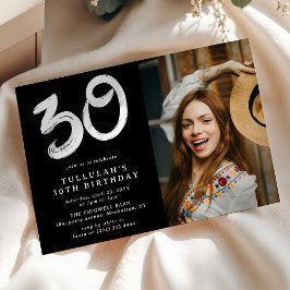 Invitación Foto de fiesta de cumpleaños número 30 moderna