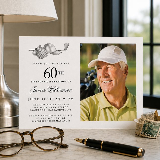 Invitación Foto de fiesta de cumpleaños número 60 de Golf Clá (Subido por el creador)