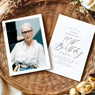 Invitación Foto de fiesta de cumpleaños número 70 con letra e