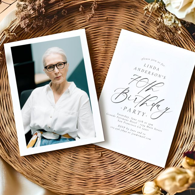 Invitación Foto de fiesta de cumpleaños número 70 con letra e (Subido por el creador)