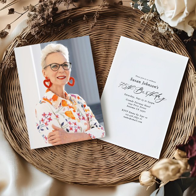 Invitación Foto de fiesta de cumpleaños número 75 con guión s (Subido por el creador)