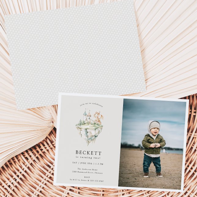 Invitación Foto de fiesta de cumpleaños temática de Dragon Cu (Subido por el creador)