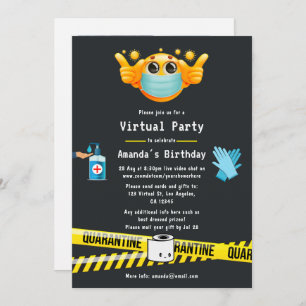 Invitación Foto de fiesta de cumpleaños virtual en cuarentena