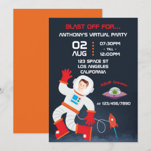 Invitación Foto de fiesta de cumpleaños virtual temática en e