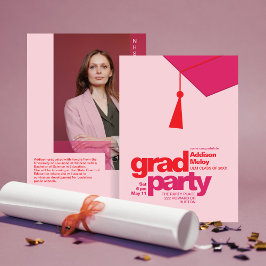 Invitación Foto de Fiesta de Graduación con Tipografía Modern