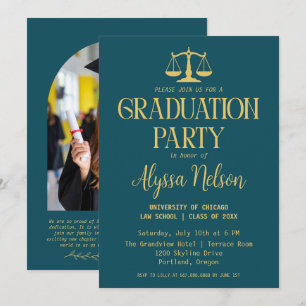 Invitación Foto de fiesta de graduación de la facultad de der