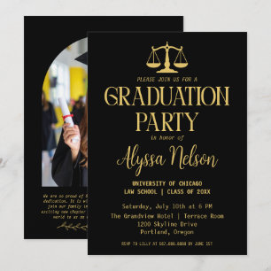 Invitación Foto de fiesta de graduación de la facultad de der