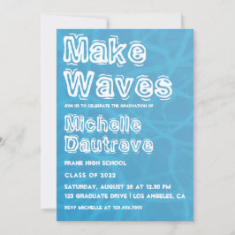 Invitación Foto de fiesta de graduación de surfista genial