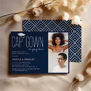 Invitación Foto de fiesta de graduación doble moderna y diver