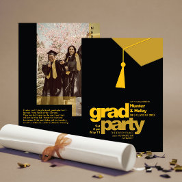 Invitación Foto de fiesta de graduación moderna con tipografí