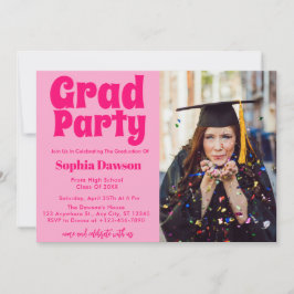 Invitación Foto de fiesta de graduación retro inspirada en lo