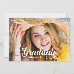 Invitación Foto de fiesta de graduación universitaria azul ma