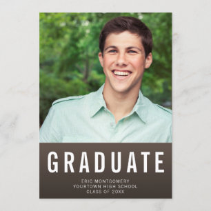 Invitación Foto de fiesta de graduación virtual con ombre mar