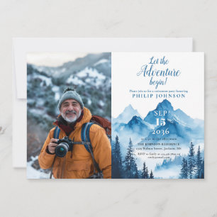 Invitación Foto de fiesta de jubilación de montaña en acuarel