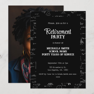 Invitación Foto de fiesta de jubilación de profesor de matemá
