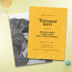 Invitación Foto de fiesta de jubilación de profesor de matemá