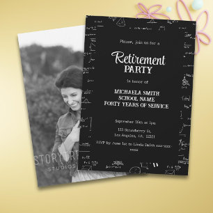 Invitación Foto de fiesta de jubilación de profesor de matemá
