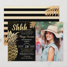 Invitación Foto de fiesta de jubilación sorpresa de piña de o