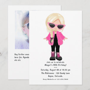 Invitación Foto de fiesta de niña de moda
