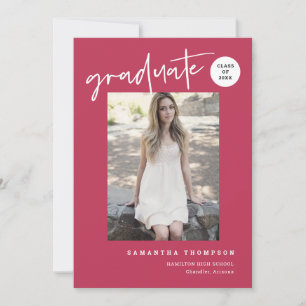 Invitación Foto de Fiesta de posgrado de la escuela magenta M