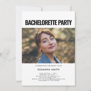 Invitación Foto de fiesta de soltera minimalista simple
