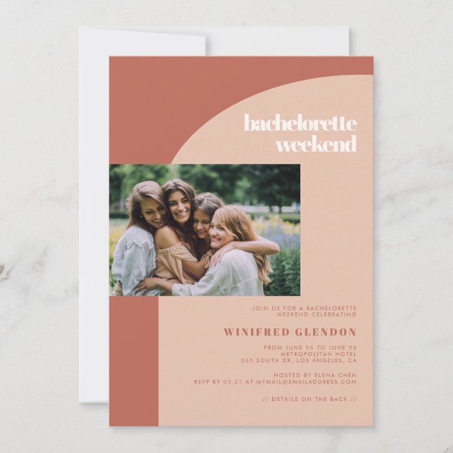 Invitación Foto de fin de semana de Bachelorette (Anverso)
