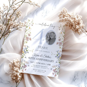 Invitación Foto de Flor Silvestre 40 Aniversario