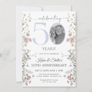 Invitación Foto de Flor Silvestre 50 Aniversario